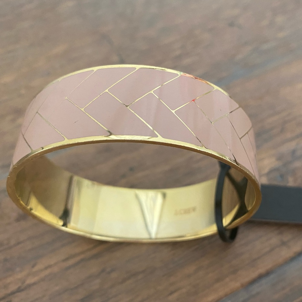 J Crew Pink & Gold bangle bracelet. New with tags and bag